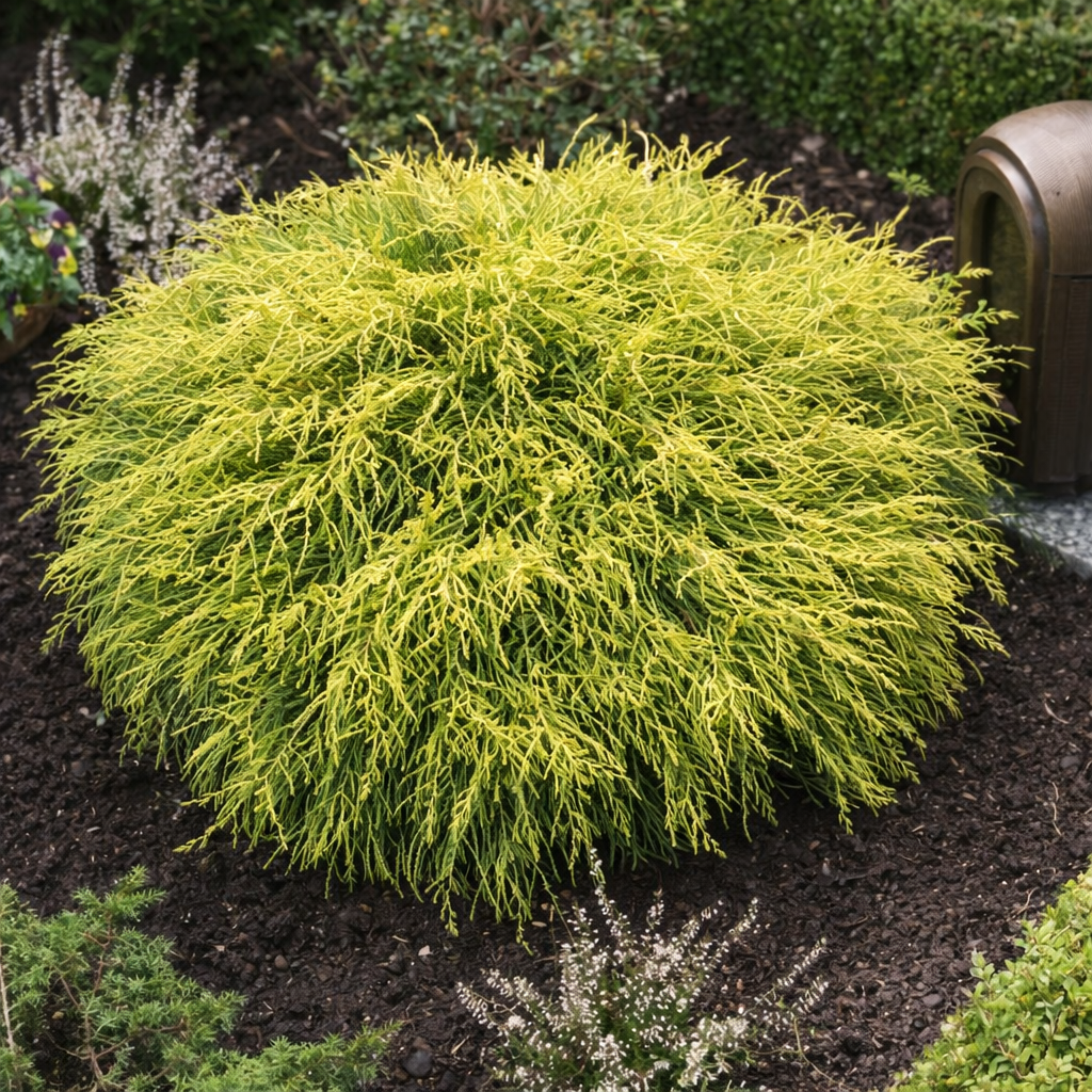 Puskiparisis žirniavaisis (Chamaecyparis pisifera) 'Sungold'