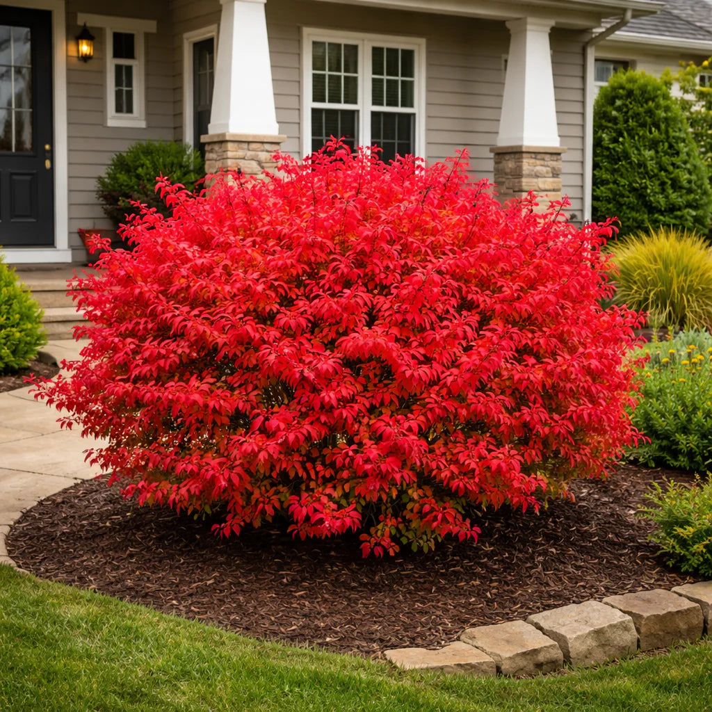 Ožekšnis sparnuotasis (Euonymus alatus) 'Unforgettable Fire’